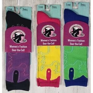 NWT Justin Boots Fashion Cushioned Sole Over The Calf Socks Women's Size Small